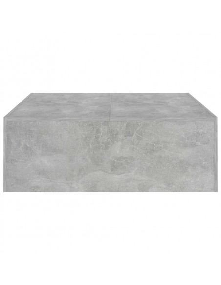 Tavolino da Salotto Grigio Cemento 100x100x35 cm Truciolato