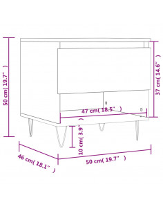 Tavolino da Salotto Grigio Cemento 50x46x50cm Legno Multistrato