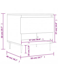 Tavolino da Salotto Grigio Cemento 50x46x50cm Legno Multistrato