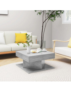 Tavolino da Salotto Grigio Cemento 57x57x30cm Legno Multistrato
