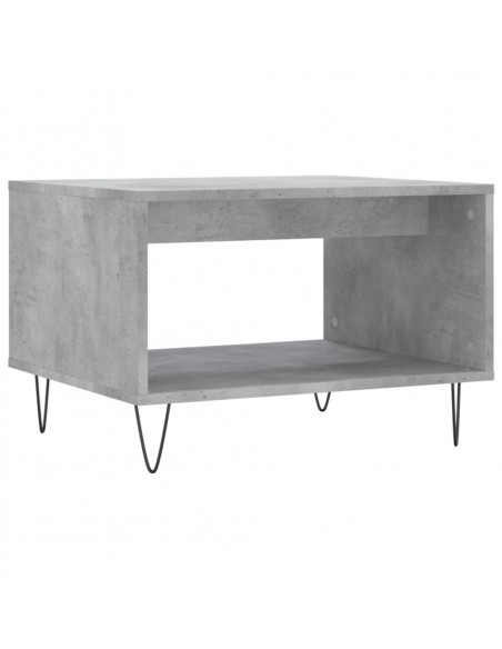 Tavolino da Salotto Grigio Cemento 60x50x40cm Legno Multistrato