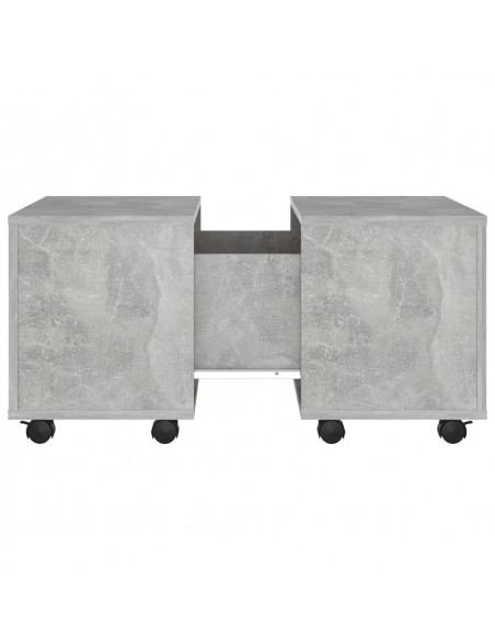Tavolino da Salotto Grigio Cemento 60x60x38cm Legno Multistrato