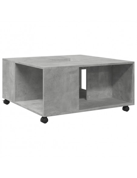 Tavolino da Salotto Grigio Cemento 80x80x40 cm in Truciolato