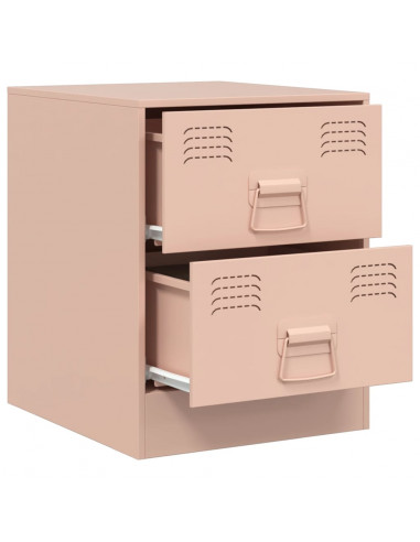 Comodini 2 pz Rosa 34,5x39x44 cm in Acciaio