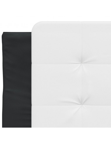 Letto con Materasso Nero e Bianco 90x190 cm in Similpelle