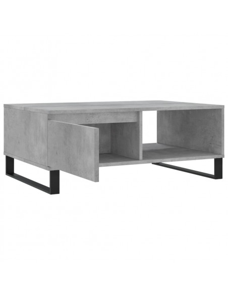 Tavolino da Salotto Grigio Cemento 90x60x35cm Legno Multistrato