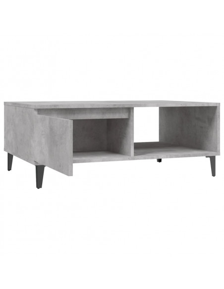 Tavolino da Salotto Grigio Cemento 90x60x35cm Legno Multistrato