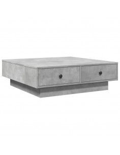 Tavolino da Salotto Grigio Cemento 90x90x28cm Legno Multistrato
