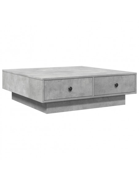 Tavolino da Salotto Grigio Cemento 90x90x28cm Legno Multistrato