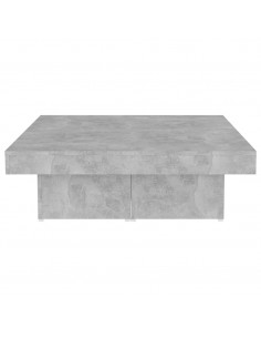 Tavolino da Salotto Grigio Cemento 90x90x28cm Legno Multistrato