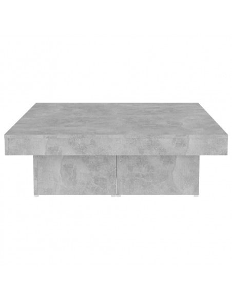 Tavolino da Salotto Grigio Cemento 90x90x28cm Legno Multistrato