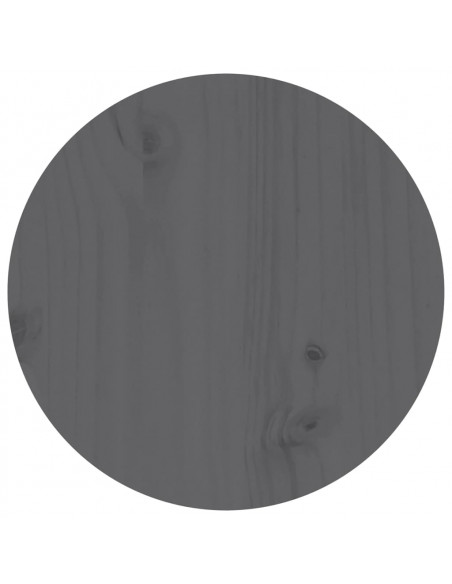 Tavolino da Salotto Grigio Ø 35x35 cm in Legno Massello di Pino
