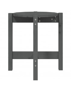 Tavolino da Salotto Grigio Ø 42,5x45 cm Legno Massello di Pino