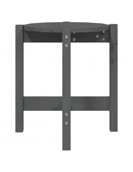 Tavolino da Salotto Grigio Ø 42,5x45 cm Legno Massello di Pino