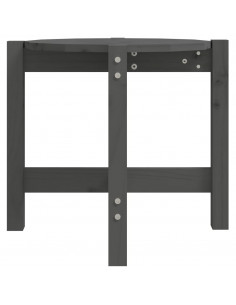 Tavolino da Salotto Grigio Ø 52,5x45 cm Legno Massello di Pino