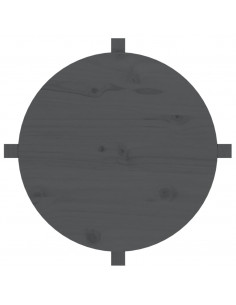Tavolino da Salotto Grigio Ø 62,5x45 cm Legno Massello di Pino