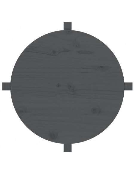 Tavolino da Salotto Grigio Ø 62,5x45 cm Legno Massello di Pino