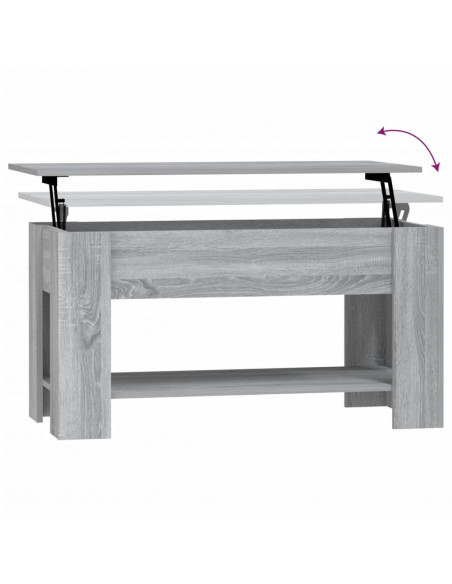 Tavolino da Salotto Grigio Sonoma 101x49x52cm Legno Multistrato