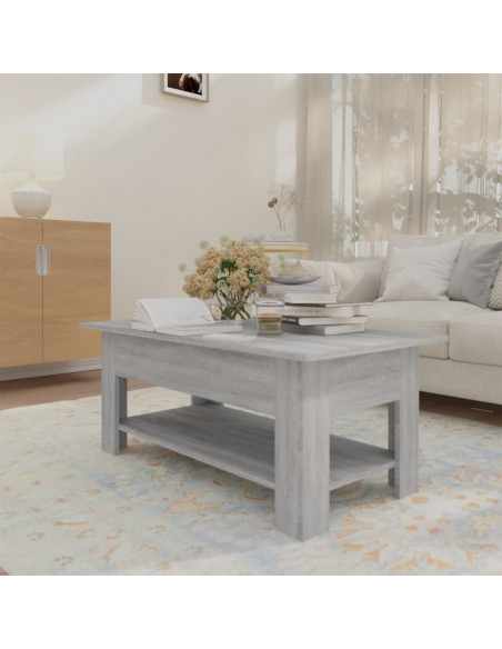 Tavolino da Salotto Grigio Sonoma 102x55x42 cm in Truciolato