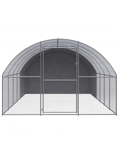 Pollaio per Esterni 3x6x2 m in Acciaio Zincato