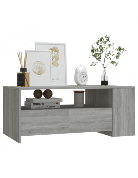 Tavolino da Salotto Grigio Sonoma 102x55x42cm Legno Multistrato