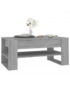 Tavolino da Salotto Grigio Sonoma 102x55x45cm Legno Multistrato