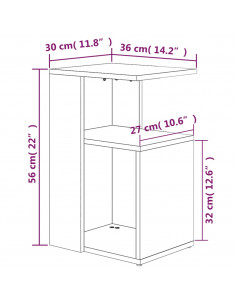 Tavolino da Salotto Grigio Sonoma 36x30x56 cm Legno Multistrato