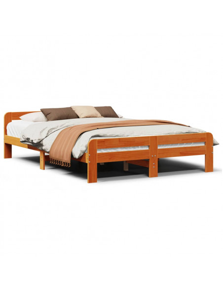 Letto senza Materasso Marrone Cera 150x200 cm in Legno di Pino