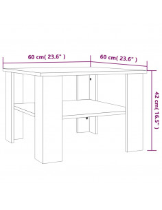 Tavolino da Salotto Grigio Sonoma 60x60x42 cm Legno Multistrato