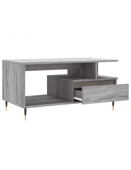 Tavolino da Salotto Grigio Sonoma 90x49x45 cm Legno Multistrato