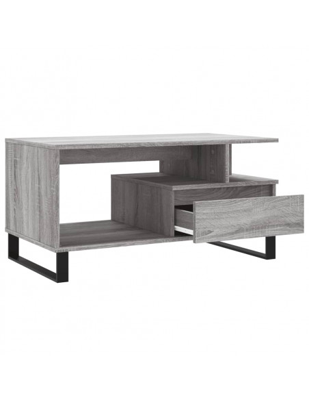 Tavolino da Salotto Grigio Sonoma 90x49x45 cm Legno Multistrato