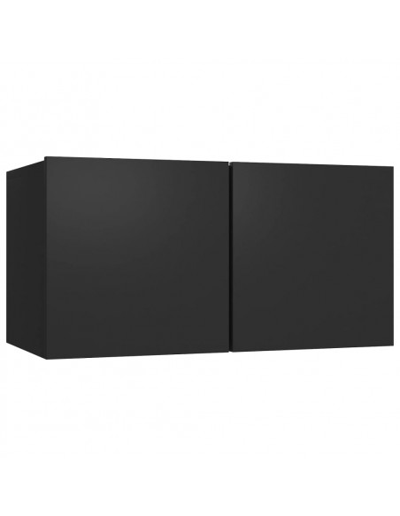 Mobili Porta TV Pensili 3pz Neri 60x30x30 cm