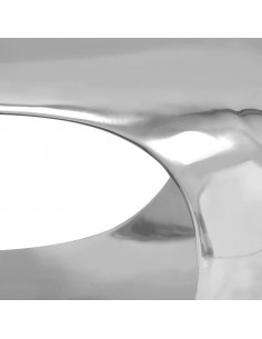 Tavolino da Salotto in Alluminio 50x50x30 cm Argento