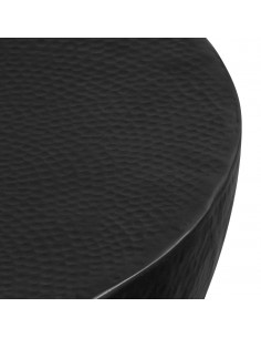 Tavolino da Salotto in Alluminio Martellato 70x30 cm Nero