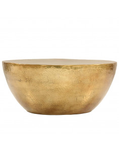 Tavolino da Salotto in Alluminio Martellato 70x30 cm Ottone