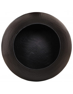 Tavolino da Salotto in Alluminio Martellato Ø 50x30 cm Nero