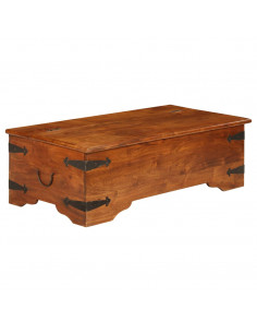 Tavolino da Salotto in Legno Acacia Finitura Ambra 110x55x35 cm