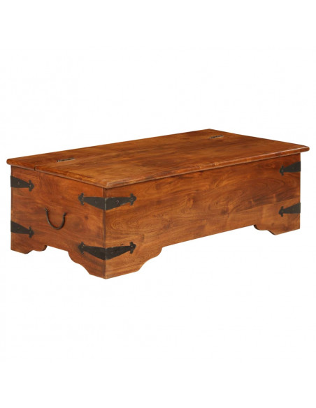 Tavolino da Salotto in Legno Acacia Finitura Ambra 110x55x35 cm