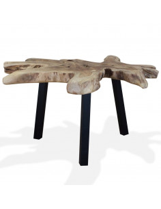 Tavolino da Salotto in Legno di Teak Autentico 80x70x38 cm