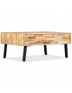 Tavolino da Salotto in Legno di Teak di Recupero 90x65x40 cm