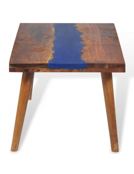 Tavolino da Salotto in Legno di Teak e Resina 100x50x40 cm