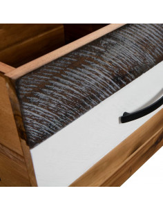 Tavolino da Salotto in Legno Massello d'Acacia 90x50x37,5 cm