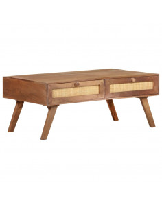 Tavolino da Salotto in Legno Massello di Mango 100x60x40 cm