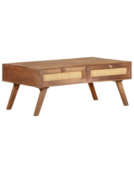 Tavolino da Salotto in Legno Massello di Mango 100x60x40 cm