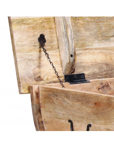 Tavolino da Salotto in Legno Massello di Mango 88x50x40 cm