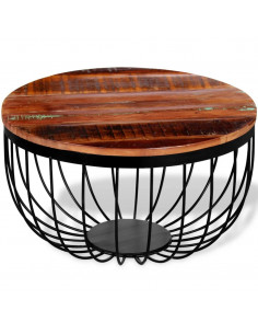 Tavolino da Salotto in Legno Massello di Recupero