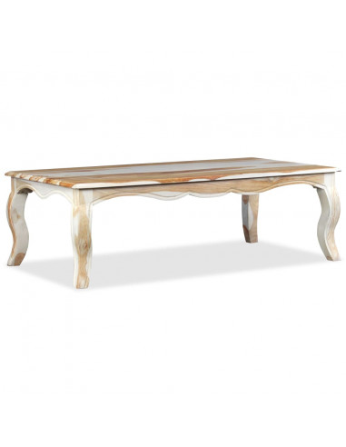 Tavolino da Salotto in Legno Massello di Sheesham 110x60x35 cm