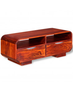 Tavolino da Salotto in Legno Massello di Sheesham 90x40x35 cm