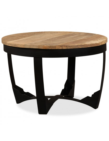Tavolino da Salotto in Legno Massello Grezzo di Mango 60x40 cm