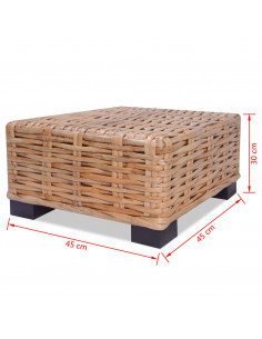 Tavolino da Salotto in Rattan Naturale 45x45x30 cm